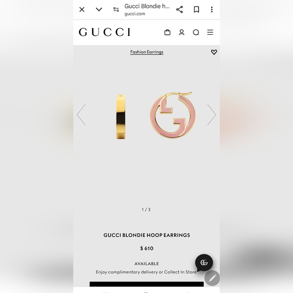 📣SOLD!! Gucci pink blondie hoop earrings - Picture 5 of 5